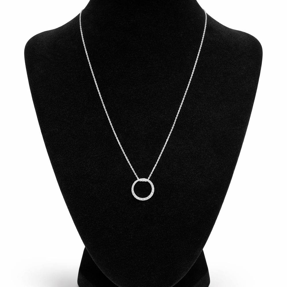 10K White Gold Diamond Infinity Circle Necklace 💎🤍
